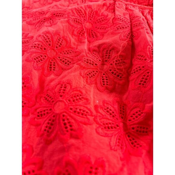 Crown & Ivy Womens Dress Orange Eyelet Lace Lined Cap Sleeves Ruffle Size XL NWT - Picture 6 of 7